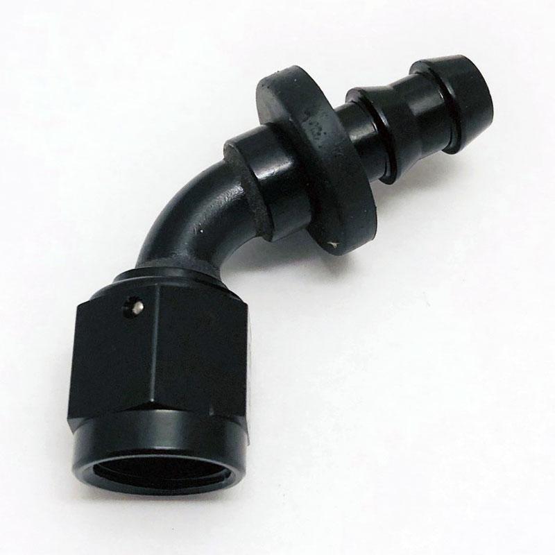 Vibrant 45 Degree Aluminum Push Lock Hose End Fitting For -6 LP Hose