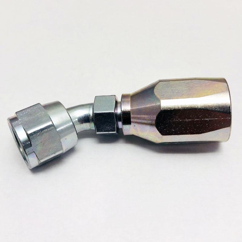 High Pressure Steel Hose End -6 45 Degree Reusable