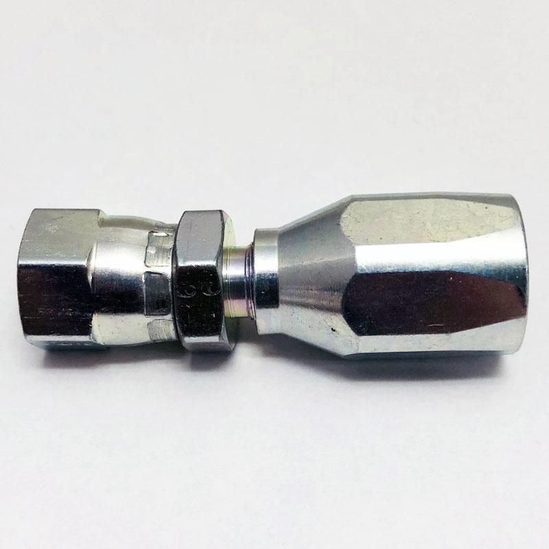 High Pressure Steel Hose End -6 Straight Reusable